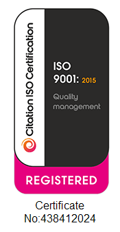 ISO 9001 2015 badge grey